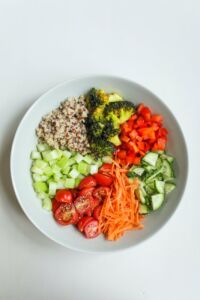 Balanced plate of food - Healthy diet for cancer prevention