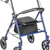 Wheel Rollator Walker With Seat & Removable Back Support