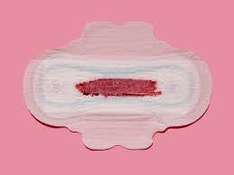 Menstrual pad with light blood staining