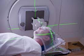 person undergoing radiation therapy to target the cancer cells