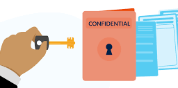 An individual locking a file labeled 'Confidential,' emphasizing the importance of safeguarding sensitive information and upholding privacy.