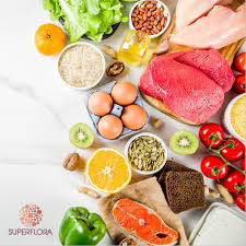 Image of various healthy foods, including fruits, vegetables, whole grains, and lean proteins, promoting balanced nutrition and overall well-being.