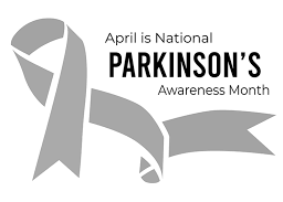Parkinson's awareness ribbon in grey color symbolizing support for those with tremors.