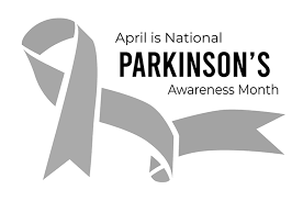 Parkinson's awareness ribbon in grey color symbolizing support for those with tremors.
