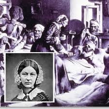 Florence Nightingale demonstrating compassionate care to patients during her pioneering work in healthcare.