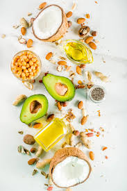 visual representation of nutrient-packed treasures including coconut, avocado, and nuts, promoting health and well-being.
