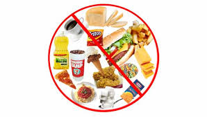 Harmful foods with a stop sign - An image depicting unhealthy food items labeled with a stop sign, emphasizing the importance of avoiding these detrimental choices for better health.