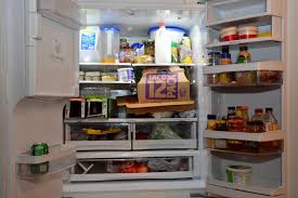 Food safety tips: Refrigerator stocked with food for post-disaster storage safety