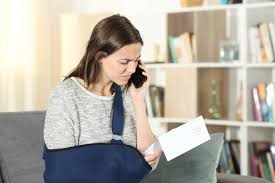 Woman on the phone while attentively reading a document