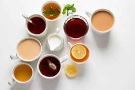 Cups of assorted types of teas, showcasing the diverse flavors within each delightful brew.