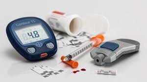 Image featuring a glucometer, insulin syringe, and tablets, essential tools for managing Type 2 diabetes.
