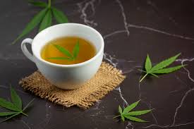 a cup of marijuana leaf tea.